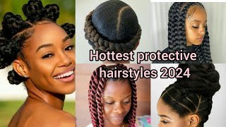 Hottest protective hairstyles 2024  Natural protective hairstyles  Natural hairstyles [upl. by Ecnarretal]