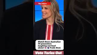 Australian TV presenters laughing out loud about 🇬🇧 🇭🇲 Trade Deal [upl. by Ylrebmi]