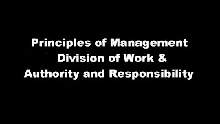 Principles of management Part  1 Division of work  Authority amp Responsibility  Business Studies [upl. by Aiseneg]