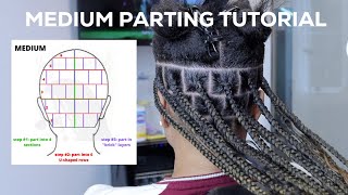 Medium Box Braid Parting Tutorial ROWBYROW  BeginnerFriendly [upl. by Nylahsoj855]