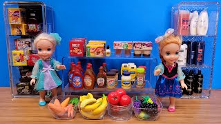 Grocery  Elsa amp Anna toddlers are shopping at the supermarket [upl. by Ellerahc]