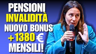 NUOVO BONUS PER INVALIDITÀ FINO A 1380 EURO MENSILI ECCO I REQUISITI [upl. by Munafo23]