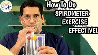 HOW TO DO SPIROMETER EXERCISE EFFECTIVELY  mgmorthocare  asthma [upl. by Worrad]