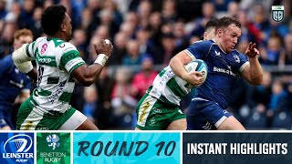 Leinster v Benetton Rugby  Instant Highlights  Round 10  URC 202324 [upl. by Notsirk]