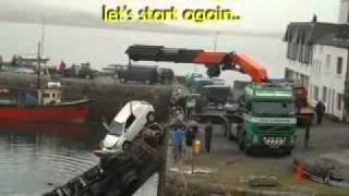 Lorry loader falls in to the harbourwmv [upl. by Aicenert]