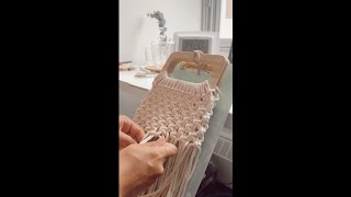 Watch how we turn this 5mm macrame cord into this gorgeous bag shorts macrame [upl. by Suoilenroc]