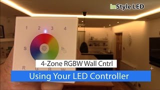 How to use your 4zone RGBW wall controller  LED strip lights [upl. by Felise]