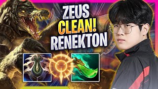 ZEUS IS SO CLEAN WITH RENEKTON IN EUW SOLOQ  T1 Zeus Plays Renekton TOP vs Akali  Bootcamp 2024 [upl. by Trev]