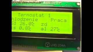 Termostat 4 kanałowy z opcją wyboru trybu pracy lcd 4x20 atmega 32 [upl. by Ysiad]