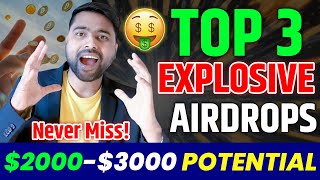 Top 3 Upcoming Crypto Airdrops That Will Explode in 2024  Don’t Miss Out [upl. by Georgy]