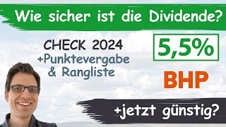 BHP Aktienanalyse 2024 Wie sicher ist die Dividende Jetzt günstig bewertet [upl. by Cassil879]