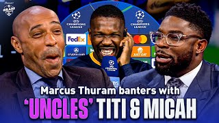 Marcus Thuram reunites with his two uncles Henry amp Micah 😂 ❤️  UCL Today  CBS Sports [upl. by Land638]