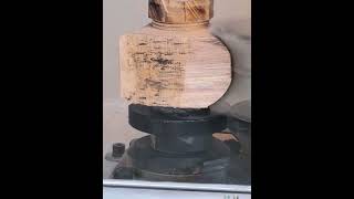 Round wood block grinding process Good tools and machinery make work easy [upl. by Donela]