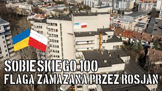 Flaga URAINY ZAMALOWANA na Sobieskiego 100 quotSZPIEGOWOquot [upl. by Hyrup]