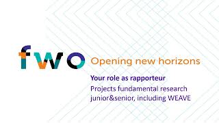 FWO Instruction Clip  Your Role as Rapporteur research projects fundamental research [upl. by Griffin]