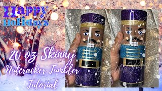 Christmas Themed epoxy tumblers DIY Nutcracker Tumbler Tutorial [upl. by Ecirted]