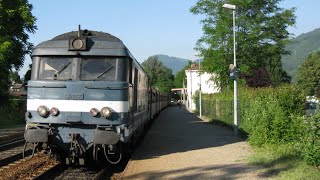 France SNCF Class BB 67300 diesel locos on passenger trains in the ChamberyGrenobleAnncey areas [upl. by Maillij752]