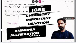 icse chemistry important reaction ammonia class 10 2024 one shot [upl. by Bezanson]