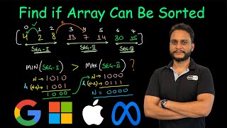 Find if Array Can Be Sorted  Leetcode 3011 [upl. by Allwein19]