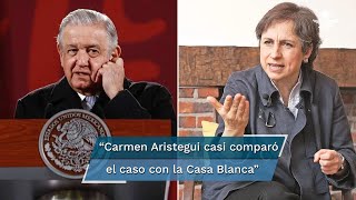 “Vamos ver cómo terminan las cosas” dice Aristegui tras mención de AMLO por reportaje de Loret [upl. by Demeter654]