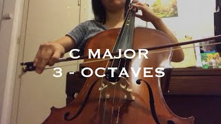 C Major Scale 3 Octaves on the Cello [upl. by Oranneg]