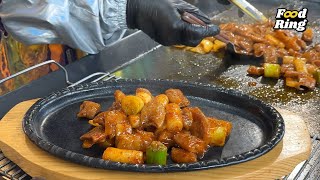 Spicy grilled pork intestines 🥓  Makchang amp Gopchang   Its the best when eaten with beer [upl. by Sawtelle]