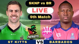 CPL Live St Kitts and Nevis Patriots vs Barbados Royals T20  SKNP vs BR Live 9th Match CPL 2024 [upl. by Novikoff213]