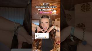 Vampirzähne selber machen mit Polymorph👻 DIY Halloween Look Vampir🖤 vampir halloween diy [upl. by Jammin]