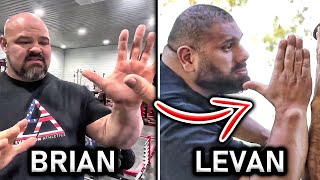 BRIAN SHAW vs LEVAN SAGINASHVILI Hand Size Comparison [upl. by Hortense]