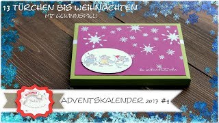 Adventskalender 2017 9 DVD Verpackung basteln Stempelset Verpackung mit Produkten von Stampin´Up [upl. by Aimar534]