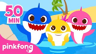 🌊 Hoje é Dia Mundial dos Oceanos 🌊  Bebê Tubarão  Compilação  Pinkfong Canções para crianças [upl. by Aleunam]