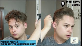 Shear Revival Northern Lights Matte Paste Pomade Hair Tutorial ft Steeltooth Combs [upl. by Keel]