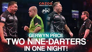 TWO NINEDARTERS IN ONE NIGHT Gerwyn Price strikes perfection TWICE in the same night [upl. by Ydnew]