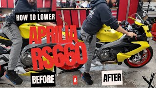 2024 Aprilia RS660 Lowering Tutorial  Step by Step Guide [upl. by Niai]