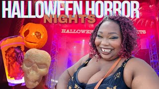 Inside All 10 Halloween Horror Nights Houses  Media RIP Tour Scare Zones Food and Drinks [upl. by Aratas]