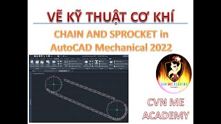 Đĩa xích và xích Designing chains and sprocket  AutoCAD Mechanical 2022 [upl. by Annaeg]