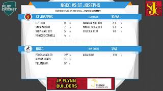 Geelong Cricket Association  Senior Women A Grade  Round 15  NGCC v St Josephs [upl. by Ellette]