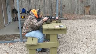 Shooting New Traditions Buckstalker XT Muzzleloader [upl. by Akieluz]