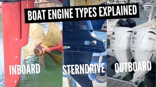 Whats The difference between Inboard Outboard amp Sterndrive Boat Engines [upl. by Ayrad]