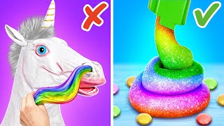 Wow Rainbow Unicorn Candy 🌈😋 Cool Gadgets and DIY Fidgets [upl. by Bailie]