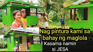 Nag Pintura kami sa bahay ng magLOLA kasama namin si JESA ang saya  ll Rene OC [upl. by Yclek]