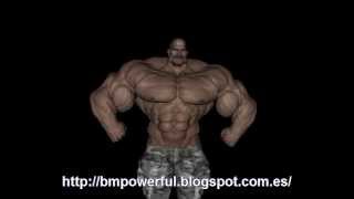 Huge bodybuilder posing 3d animation muscle art [upl. by Hurlbut260]