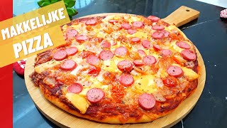 MAKKELIJKE PIZZA RECEPT Hoe Maak Je Thuis PIZZA  Pizzadeeg Recept [upl. by Aerbma]