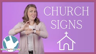 Church Signs in ASL  American Sign Language  Religious Signs [upl. by Desi360]