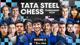 Tata Steel Chess 2024  Round 2  Pragg Gukesh Vidit Anish  Live commentary Sagar Amruta [upl. by Woodring828]