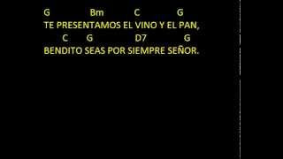 CANTOS PARA MISA  TE PRESENTAMOS EL VINO Y EL PAN  OFERTORIO  LETRA Y ACORDES [upl. by Yromas]