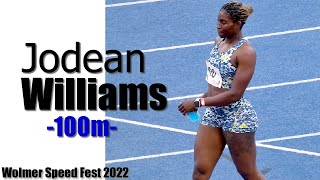 Jodean Williams 100m Heat 1  Wolmer Speed Fest 2022 [upl. by Aynnek]