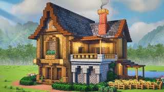 Minecraft Medieval House Tutorial  Easy [upl. by Llerahc]