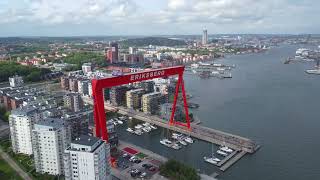 Göteborg Älvsborgsbron Karlatornet Eriksberg Juni 2022 Drone 4K [upl. by Parthen]