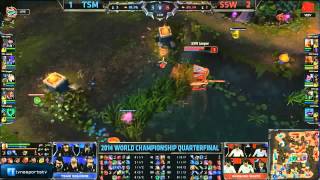 LMHT 03102014 SSW vs TSM  Chung Kết Thế Giới Mùa 4  Tứ Kết 1  Trận 4 [upl. by Kitarp970]